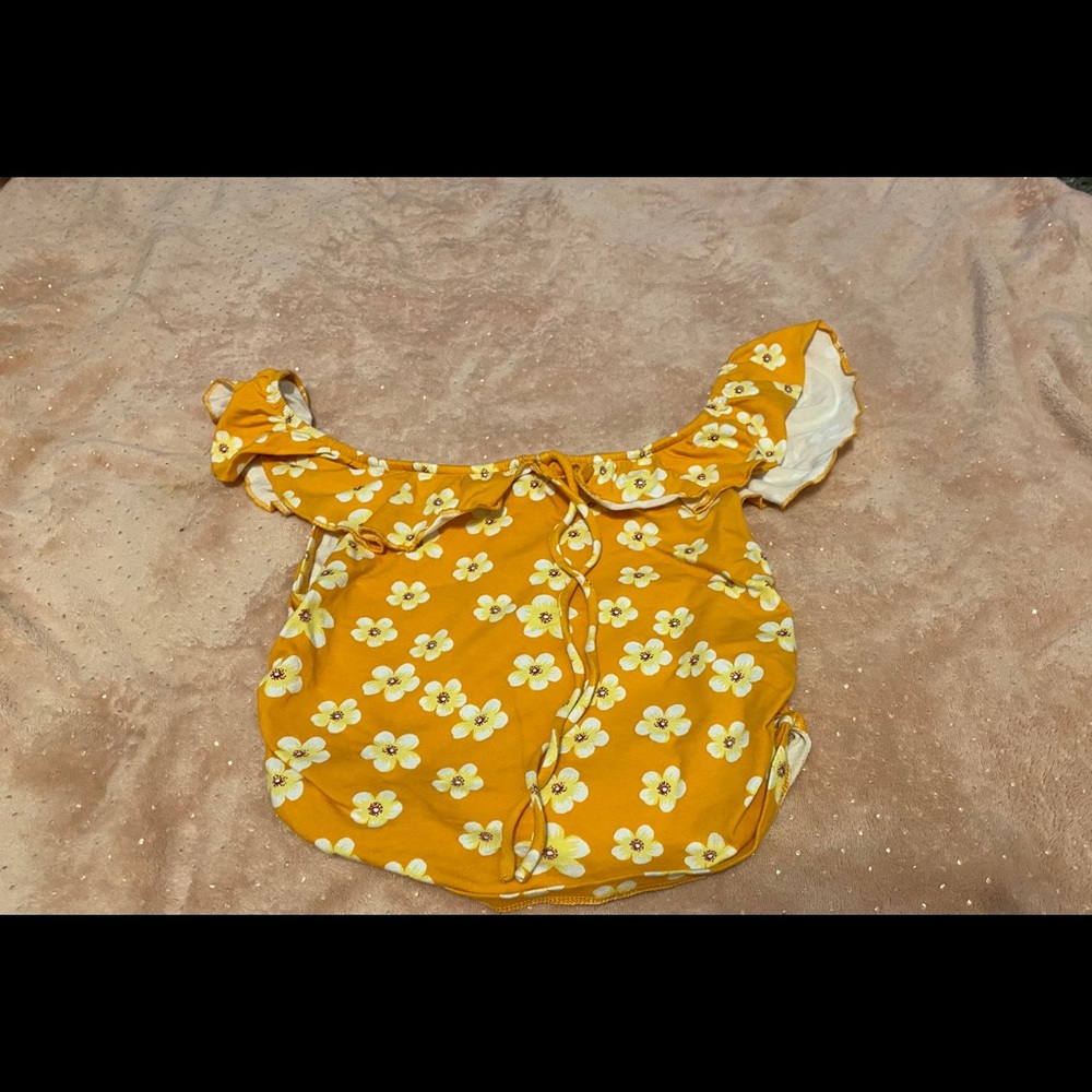 Orange flowery crop top